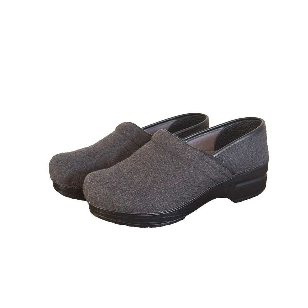 Dansko Vegan Gray Textile Clogs Slip On Comfort Shoes EU 37 US 6.5-7